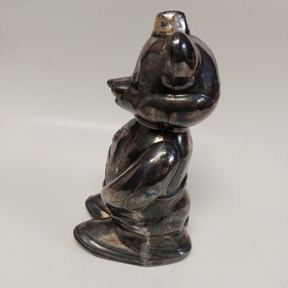 Vintage* 50s Silver Plated Falstaff Teddy Bear Bank - Picture 2 of 8